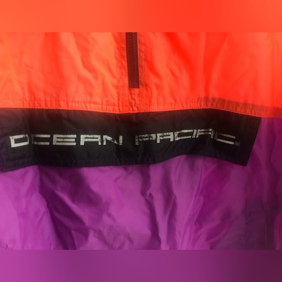 OCEAN PACIFIC Vintage Nylon Neon Windbreaker Jacket, Eco-Logic - Picture 4 of 9